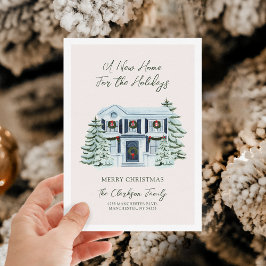 Ett Nytt Hem För Semestern Flyttkort För Semestern Julkort