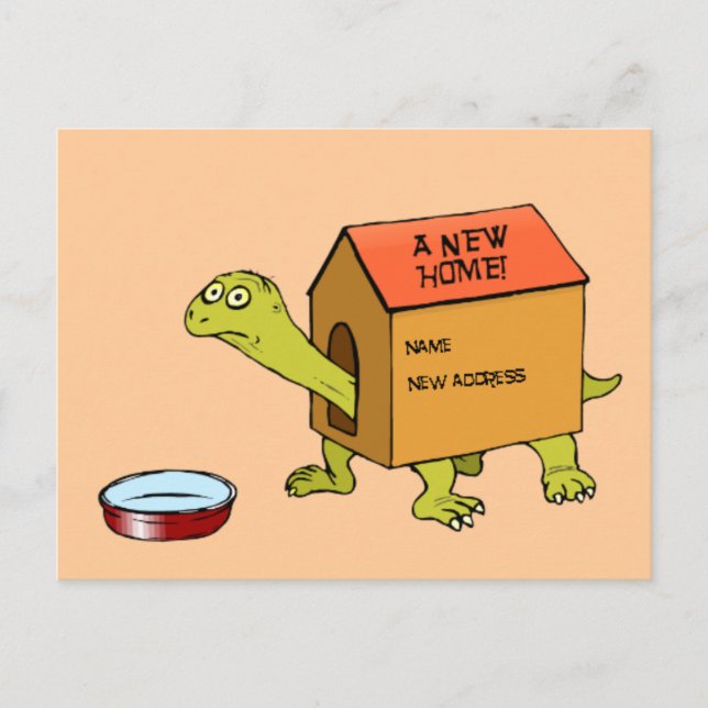 Ett nytt hem meddelande vykort (Framsida)