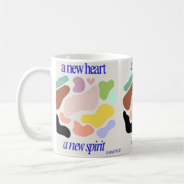 Ett nytt hjärta, en ny anda, en ny grafisk design kaffemugg