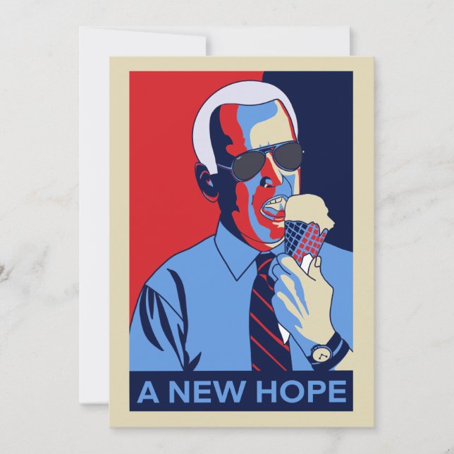 Ett nytt hopp Joe Biden Ice Cream Illustration Julkort (Framsida)