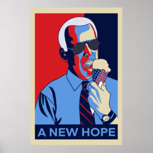 Ett nytt hopp Joe Biden Ice Cream-illustration Poster