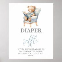 Ett nytt kapitel - bebisdusch Diaper Raffle-skylt