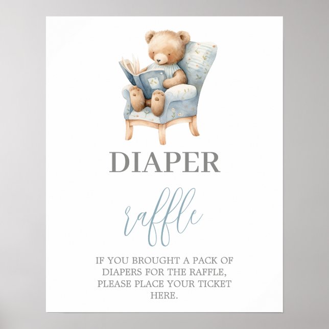 Ett nytt kapitel - bebisdusch Diaper Raffle-skylt Poster (Framsidan)