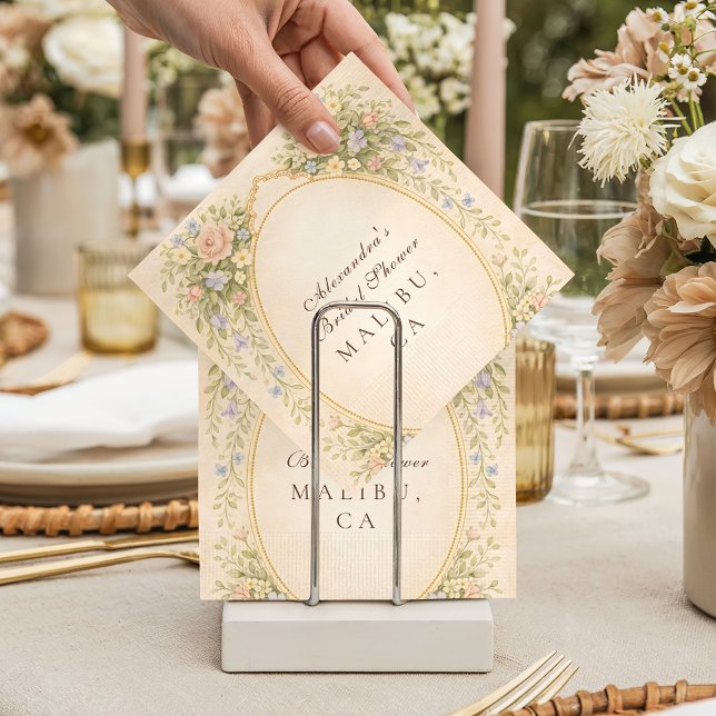 Ett Nytt Kapitel Blommiga Böcker Bröllopsfest Pappersservett (Skapare uppladdad)