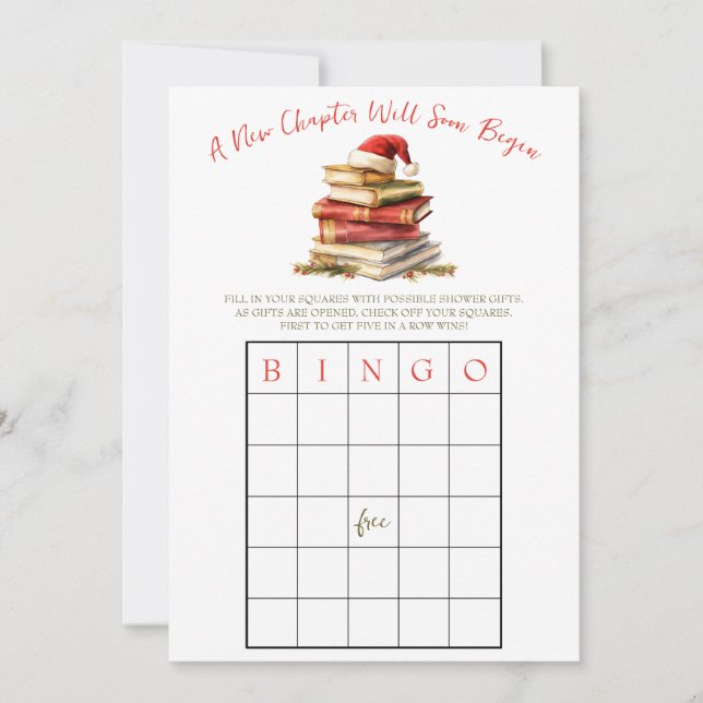 Ett nytt kapitel börjar! Baby Shower BINGO-spel Inbjudningar (Framsida)