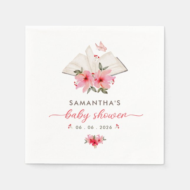 Ett nytt kapitel börjar  baby shower pappersservett (Framsidan)