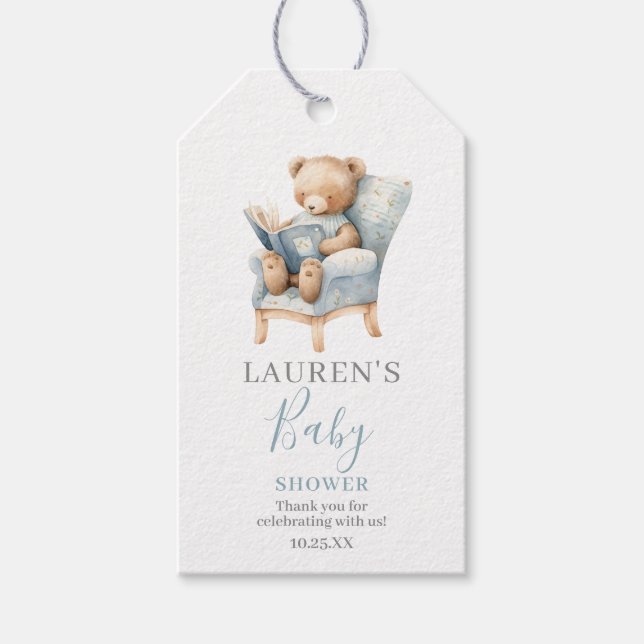 Ett nytt kapitel Börjar Baby Shower Pojke presentk Presentetikett (Framsidan)