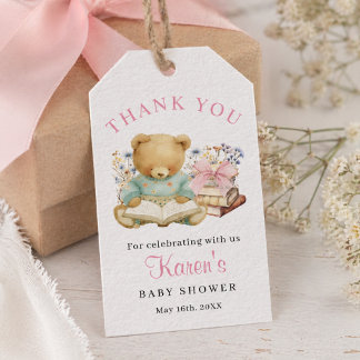 Ett Nytt Kapitel Börjar Babyfirande Flicka Tack Presentetikett