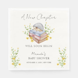 Ett nytt kapitel börjar Blommigten Hedgehog Baby S Pappersservett