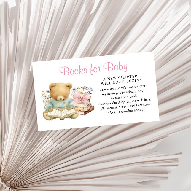 Ett Nytt Kapitel Börjar Böcker för Bebisar Tilläggskort (A new chapter will soon begin, books for baby baby shower girl, enclosure card)