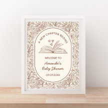Ett Nytt Kapitel Börjar Bok Baby Shower Välkomstsk