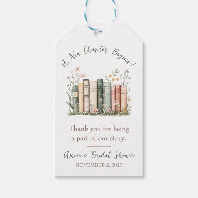 Ett Nytt Kapitel Börjar!  Bok Bröllopsdusch Presen Presentetikett (Framsidan)