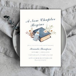 Ett nytt kapitel börjar Bok Flaska babyskuva Inbjudningar