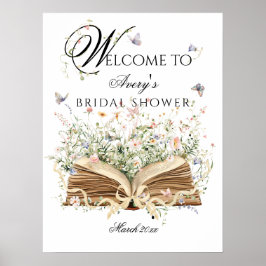 Ett Nytt Kapitel Börjar Bok Vildblomma Bröllopsdus Poster