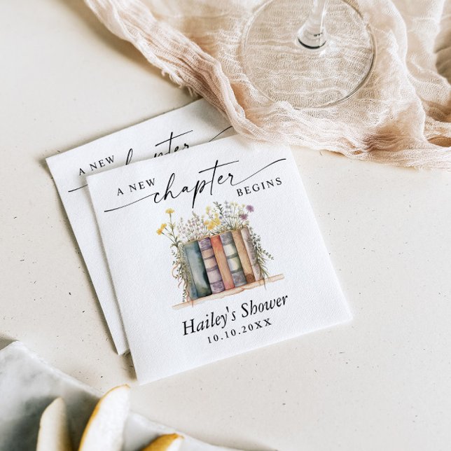 Ett Nytt Kapitel Börjar, Boktema Baby Shower Pappersservett (Skapare uppladdad)