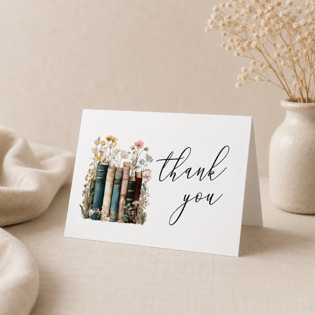 Ett Nytt Kapitel Börjar Bröllopsdusch Tack Kort (new chapter begins thank you card)