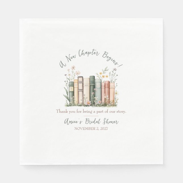 Ett Nytt Kapitel Börjar! Bröllopspresent Församlin Pappersservett (Framsidan)