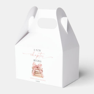 Ett Nytt Kapitel Börjar Rosa Band Böcker Bröllopsf Presentaskar