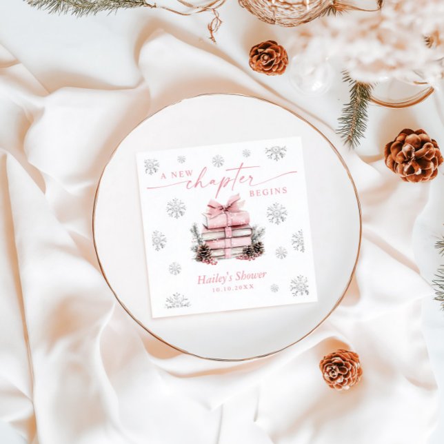 Ett Nytt Kapitel Börjar, Rosa Band Vinter Bebis Sh Pappersservett (Skapare uppladdad)