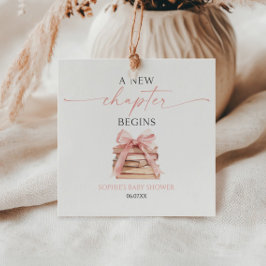 Ett nytt kapitel börjar Rosa Bow Bokar Baby Shower Gåvor Etiketter