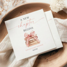 Ett nytt kapitel börjar Rosa Bow Bokar Baby Shower Pappersservett