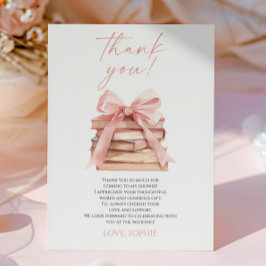 Ett Nytt Kapitel Börjar Rosa Bow Books Bröllopsdus Tack Kort