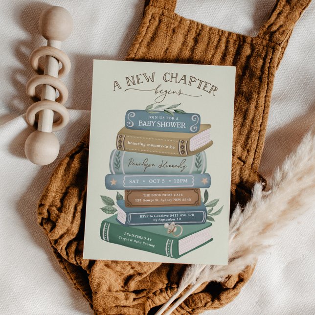 Ett nytt kapitel börjar: Sago-barnkalas Inbjudningar (Skapare uppladdad)