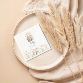 Ett Nytt Kapitel Börjar Wildflower Bok Baby Shower Pappersservett