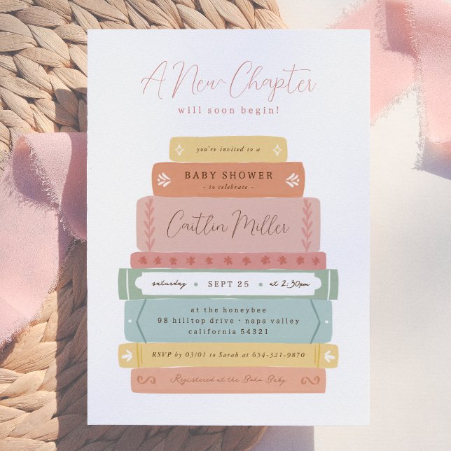 Ett Nytt Kapitel | Handritad Sagobok Baby Shower Inbjudningar (Skapare uppladdad)