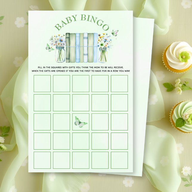 Ett nytt kapitel könsneutrala baby shower bingo flygblad (Skapare uppladdad)
