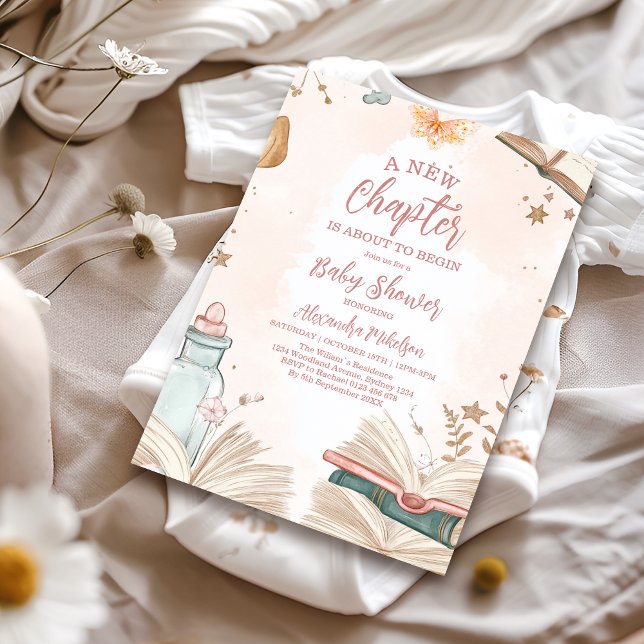 Ett nytt kapitel Storybook Baby Shower Inbjudningar (Skapare uppladdad)