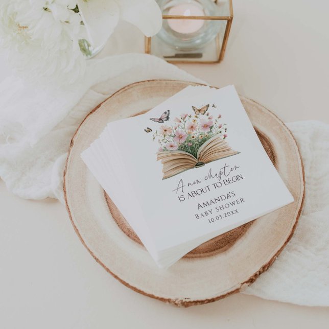Ett nytt kapitel Storybook Baby Shower Pappersservett (Skapare uppladdad)