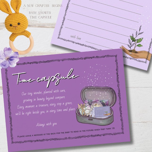 Ett nytt kapitel Storybook Time Capsule Game Card Inbjudningar (A New Chapter Storybook Time Capsule Game Card )