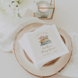 Ett nytt kapitel Wildblomme Bokar Baby Shower Pappersservett