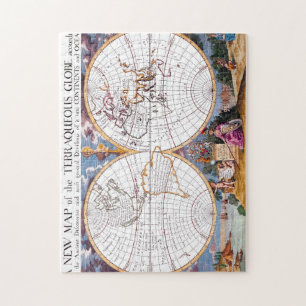 Ett nytt Karta i det Terraquous Globe Puzzle Pussel