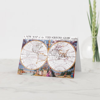 Ett nytt Karta på det terraquous Globe-hälsningsko Kort