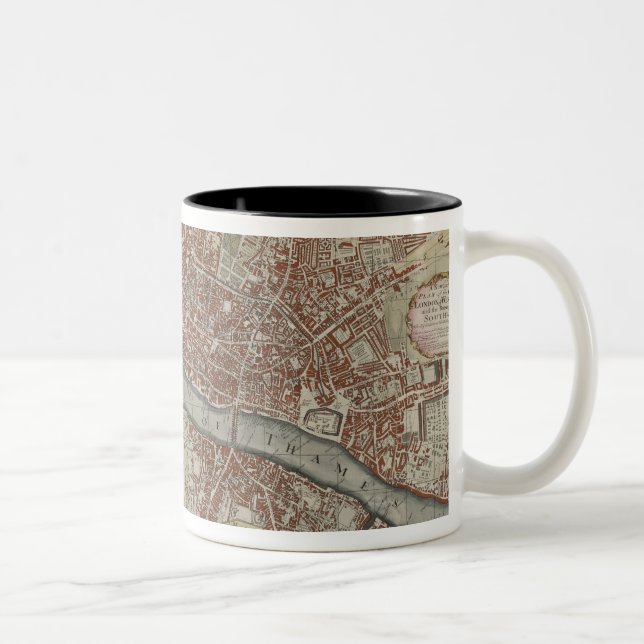 Ett nytt och avkräver planerar av städerna av Två-Tonad mugg (Höger)