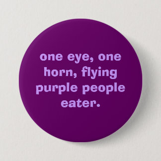 ett öga, en horn som flyger lilor, bemannar knapp