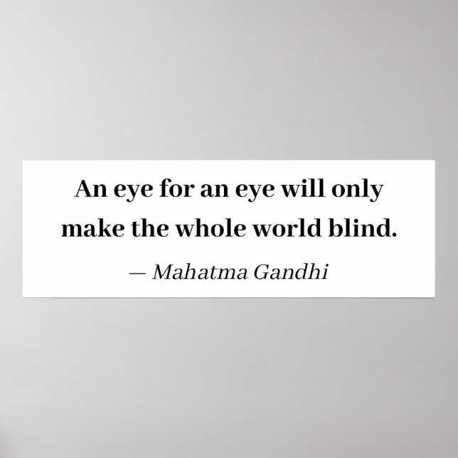 Ett öga för ett öga gör hela blinden i världen poster (Framsidan)