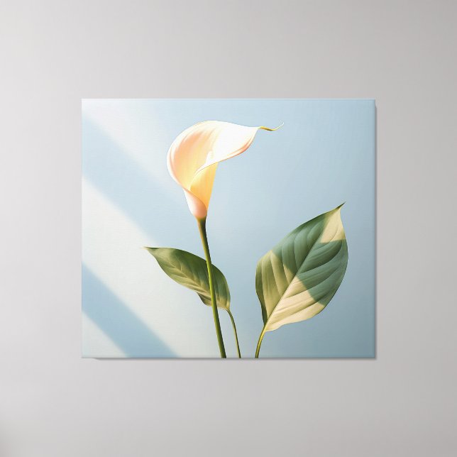 Ett ögonblick av minsta realism i Peace Calla Lily Canvastryck (Framsida)