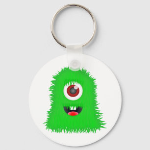 Ett ögonens grönt monster nyckelring