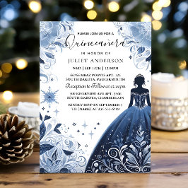 Ett Ombre ivory Ice Himmel Guld Royal Blue Quincea Inbjudningar