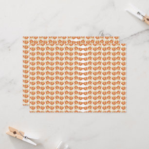 ett orange och vitt mönster på vit bakgrund inbjudningar