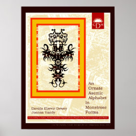 Ett ornat asemiskt alfabet i monstruösa former poster