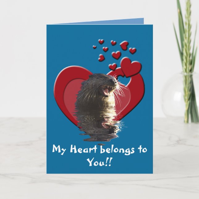 Ett Otter Valentine Card Helgkort (Framsida)