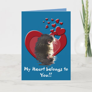 Ett Otter Valentine Card Helgkort