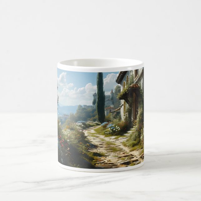 Ett palats med blomma i en Fantasy Realm Kaffemugg (Center)