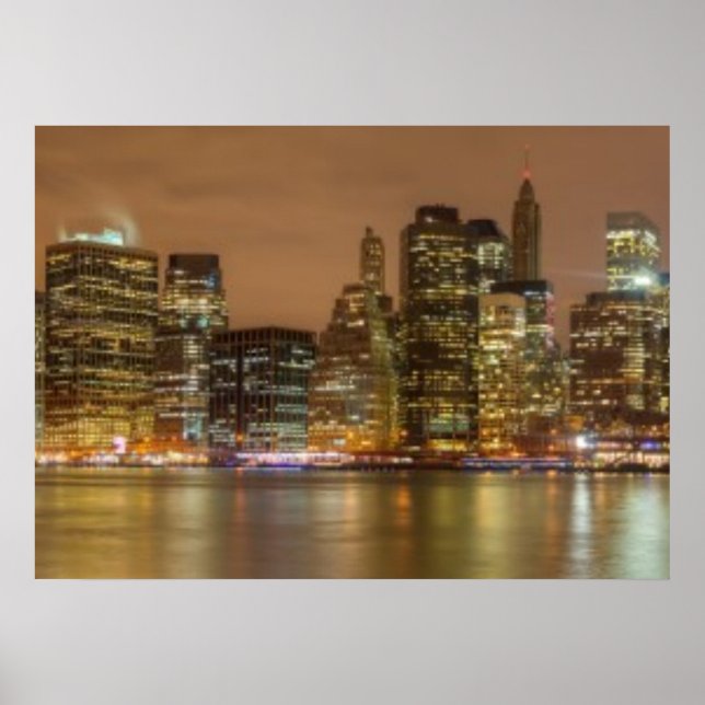 Ett panorama av New York City-skylten Poster (Framsidan)