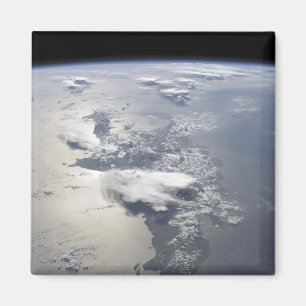 Ett panorama- beskådar av ön av Hispaniola Magnet