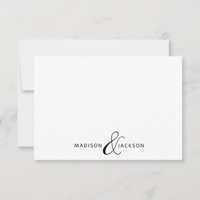 Ett par Ampersand Monogram Anteckningskort (Framsida)